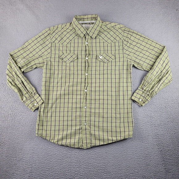 Company 81 Shirt Men Large Green Plaid Pearl Snap Western Button Up Cowboy Rodeo - Picture 1 of 10